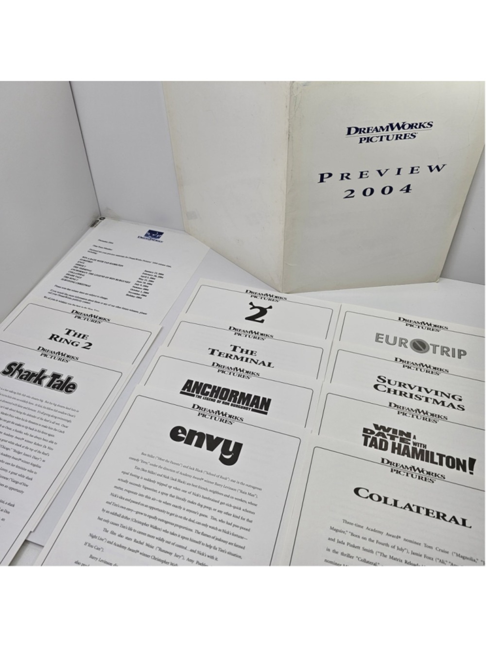 DreamWorks Pictures Preview 2004 Press Kit Folder Shrek 2 Anchorman Collateral